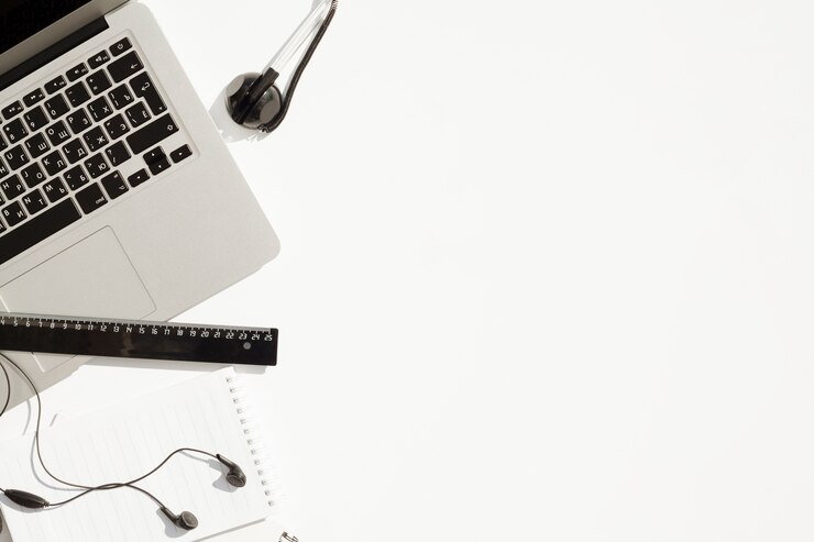 Free Photo top view desk concept with copy space