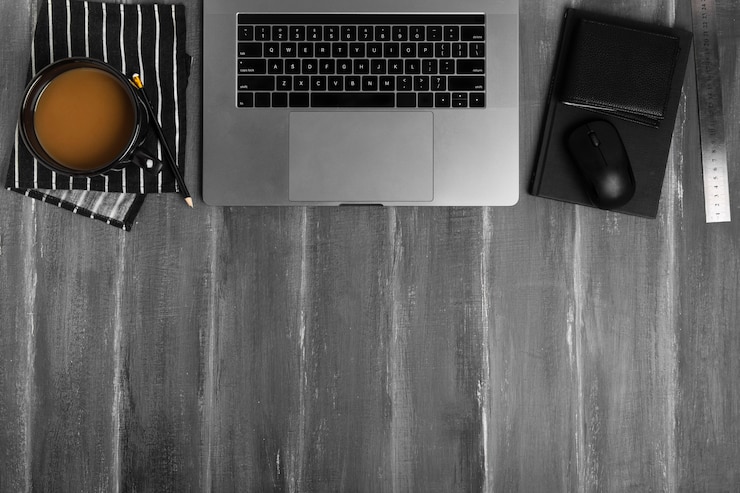 Free Photo top view of desk concept with copy space