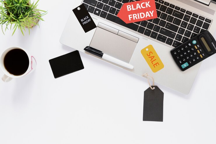 無料Photo ラップトップおよび販売タグ付きのトップビューデスク