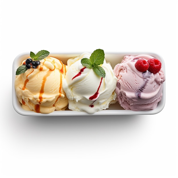 Free photo top view different flavors ice cream