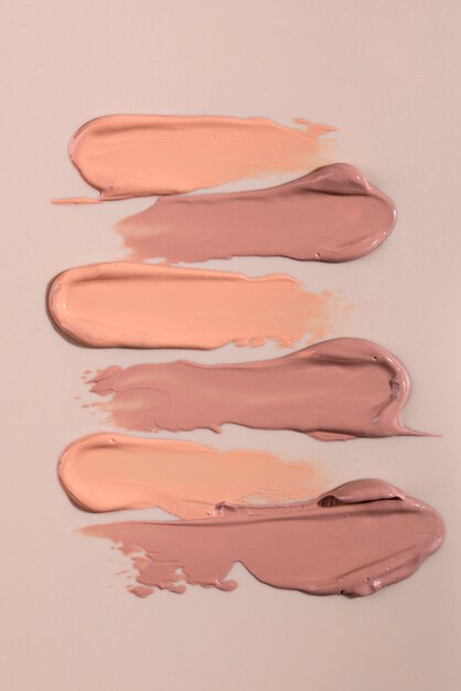 Top view different foundation shades