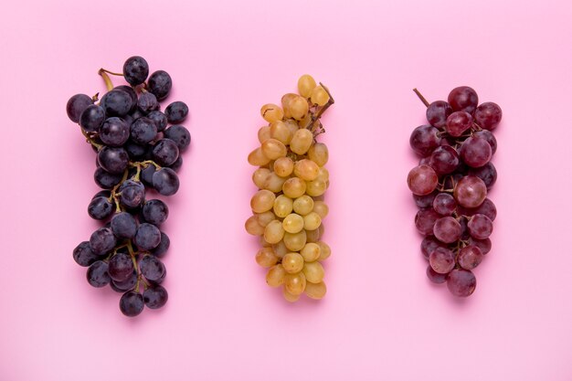 Top view different grapes arrangement