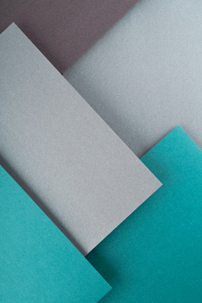 Top view of different paper sheets