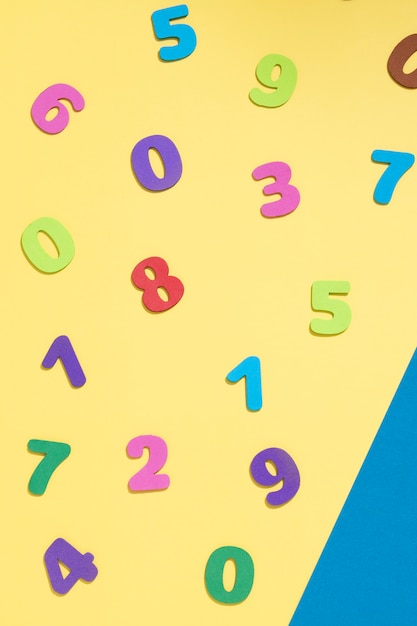 Top view of digits for education day