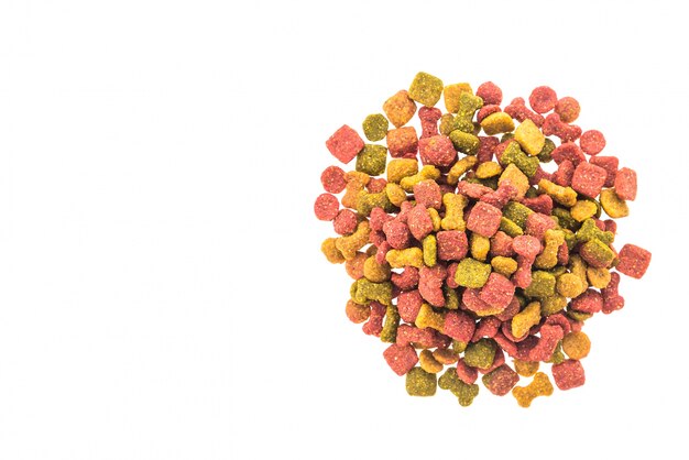 Top view of dog food