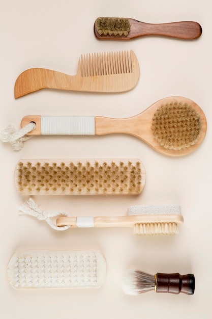 Top view of ecological brushes