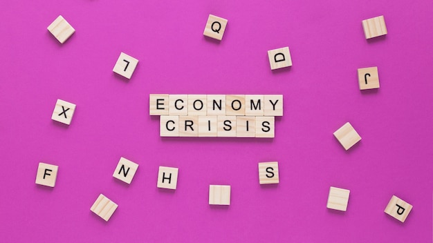 Top view economy crisis