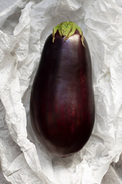 Top view eggplant on table