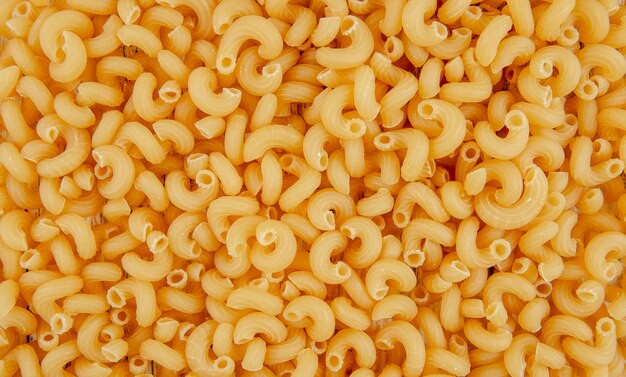 Top view elbow macaroni pasta