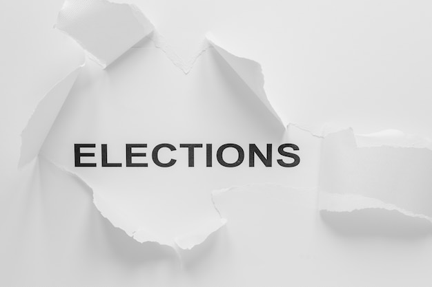 Top view of elections concept with copy space