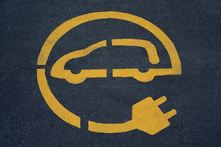 無料Photo 上面図電気自動車充電スポット