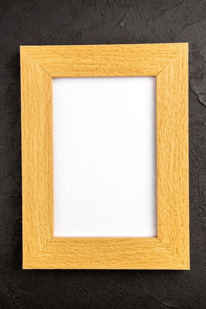 top view elegant picture frame on dark-gray background gift present photo portrait color family love