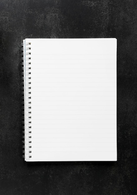 Top view of empty notebook