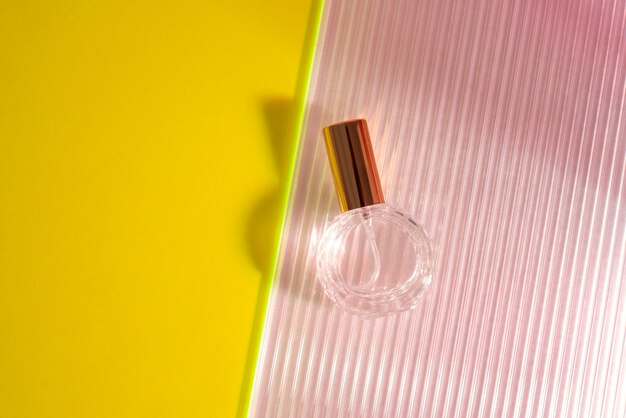 Top view empty perfume bottle