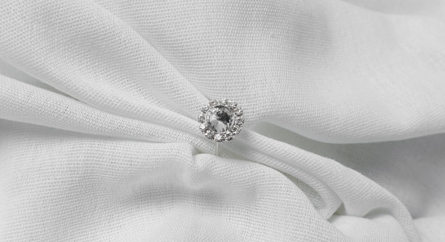 Top view engagement ring and cloth