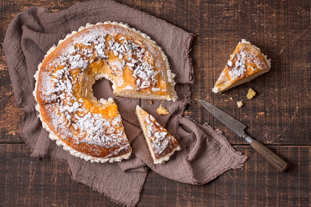 Top view epiphany day food arrangement