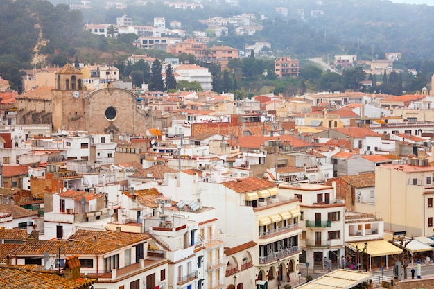 Top view of European town