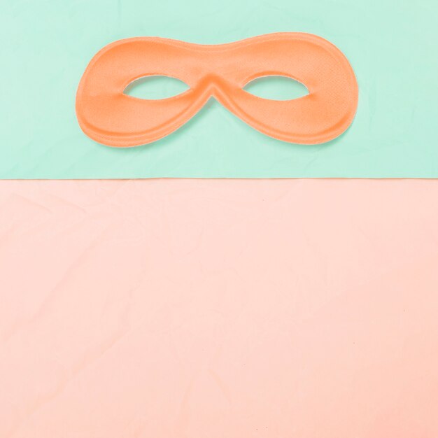 Top view of eye mask on dual background