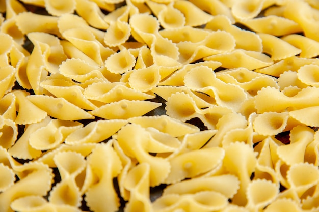 Top view of farfalle pasta
