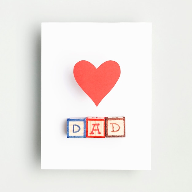 Free photo top view father's day concept with heart