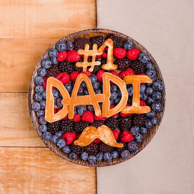 Free photo top view father's day dessert