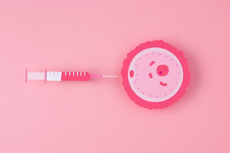 Free Photo top view fertility concept with pink background