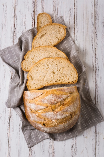 Top view flavorful slices of bread