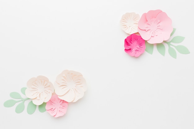 Free photo top view floral paper ornament
