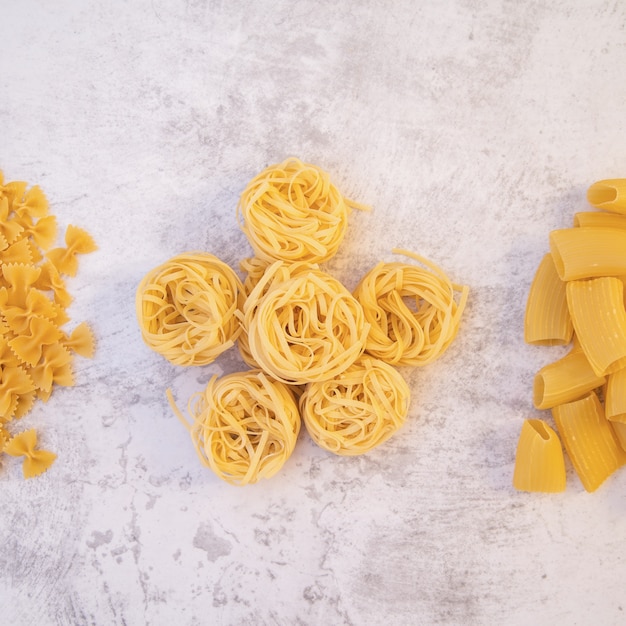 Top view flower made out of pasta