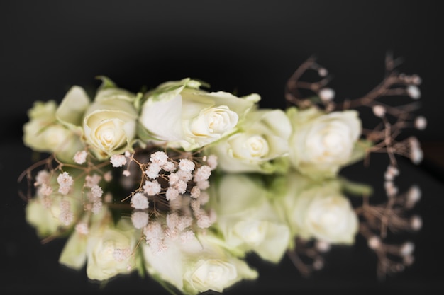 Top view flowers bouquet