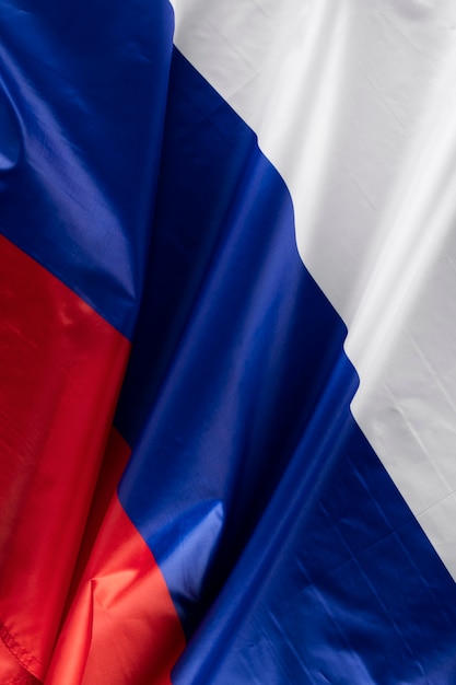 Free photo top view folded russian flag still life