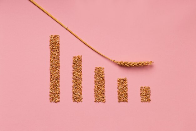 Концепция продовольственного кризиса сверху с пшеницей