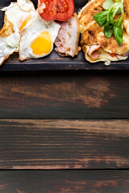 top view food frame with copy-space