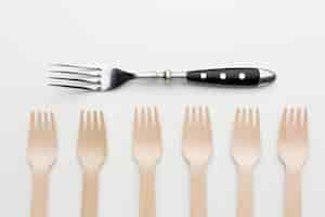 Free photo top view fork collection