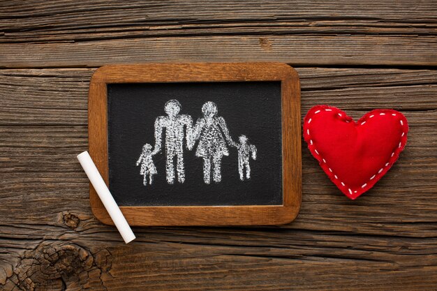 Top view frame with paper cut family