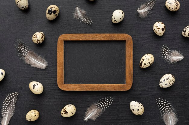 Top view frame with quail eggs