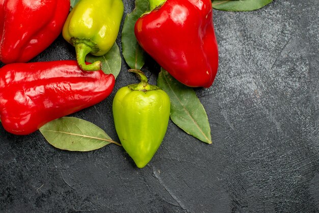 Top view fresh bell-peppers