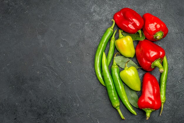 Top view fresh bell-peppers