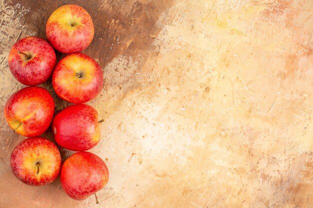 상위 뷰 신선한 빨간 사과