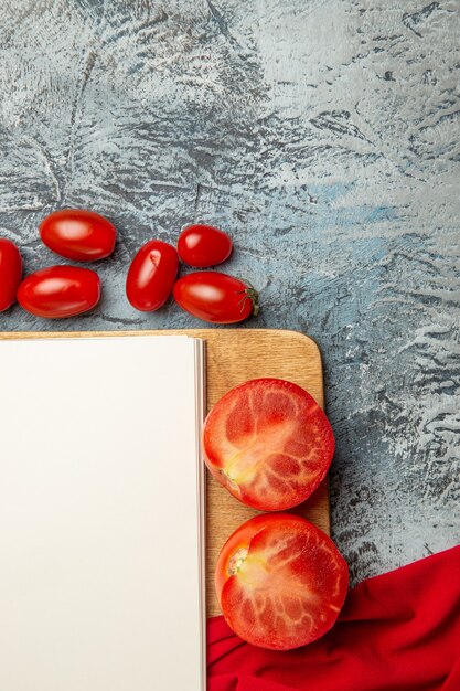 Top view fresh red tomatoes