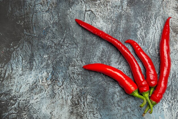 Top view fresh spicy peppers