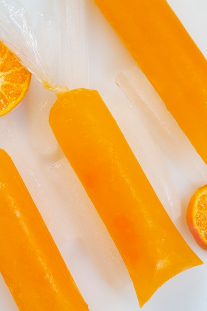 Top view of frozen brazilian fruit dessert