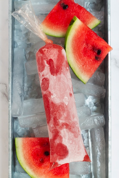 Free photo top view of frozen brazilian fruit dessert