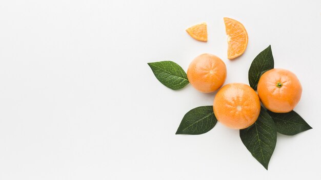 Vista dall'alto del concetto di frutta con spazio di copia