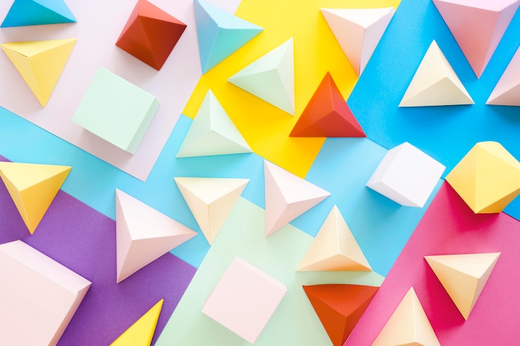 Free Photo top view geometric collection on desk