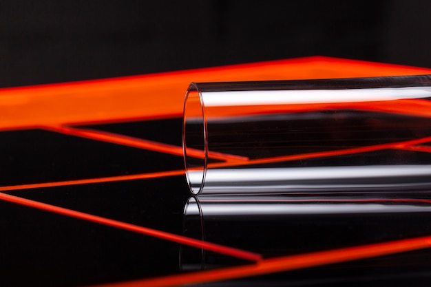 Free photo top view over glasses on abstract table