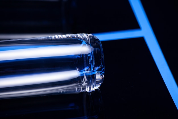 Top view over glasses on abstract table