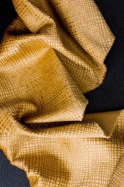 Top view golden fabric texture