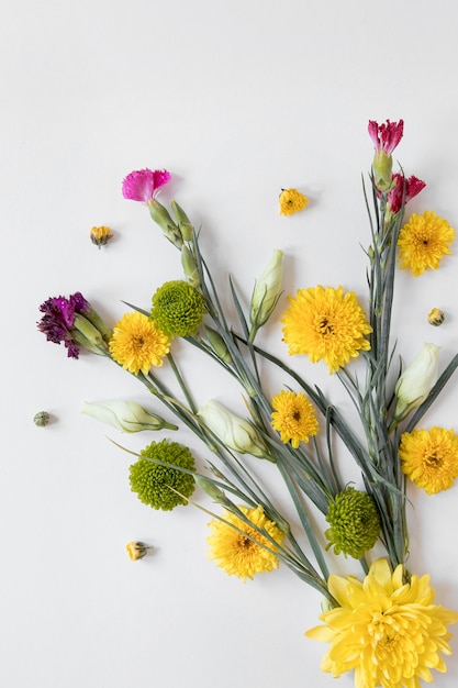 Top view of gorgeous flowers arrangement