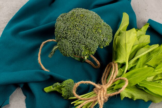 top view green broccoli ripe fresh